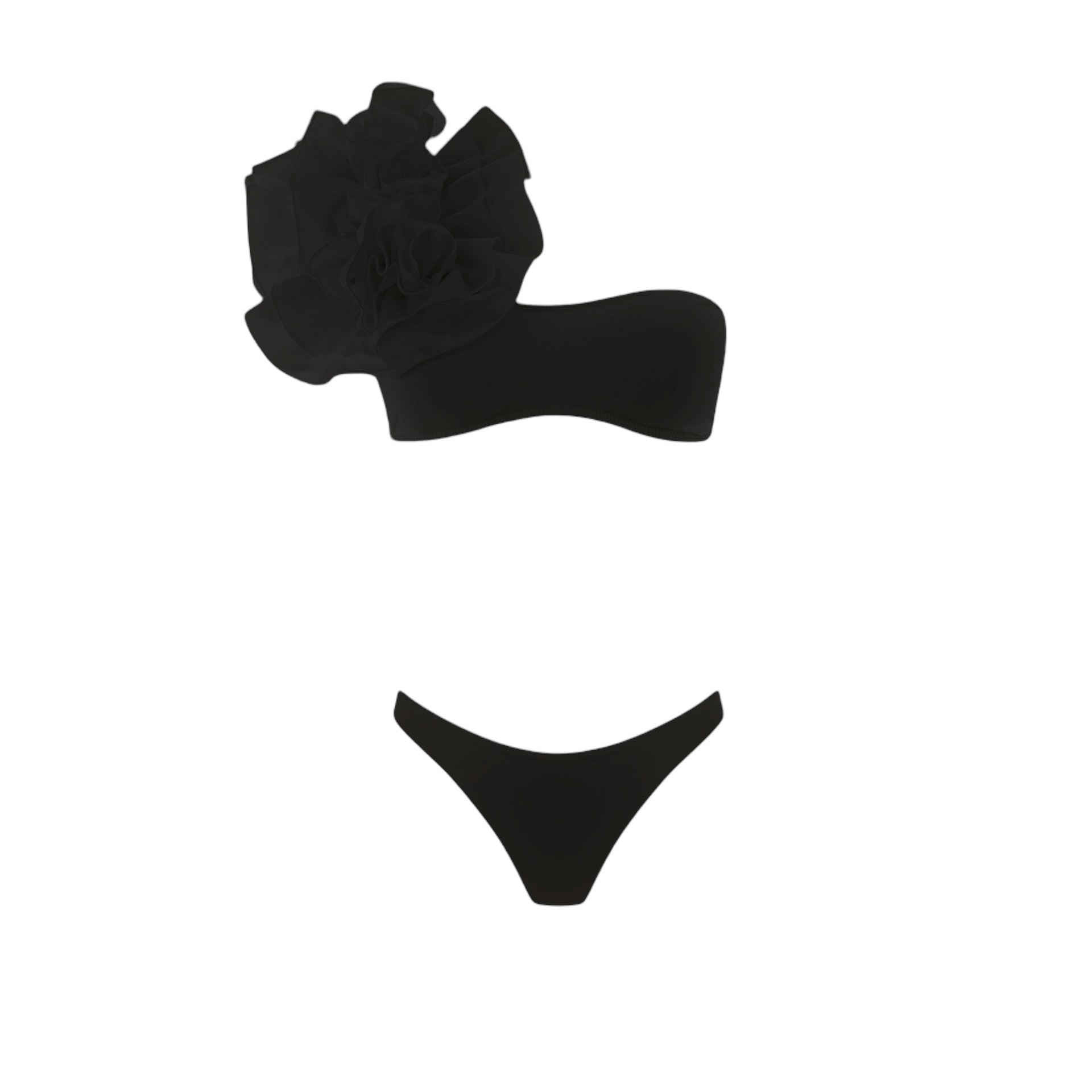 Bikini monospalla con rouches in lycra Clara Aestas