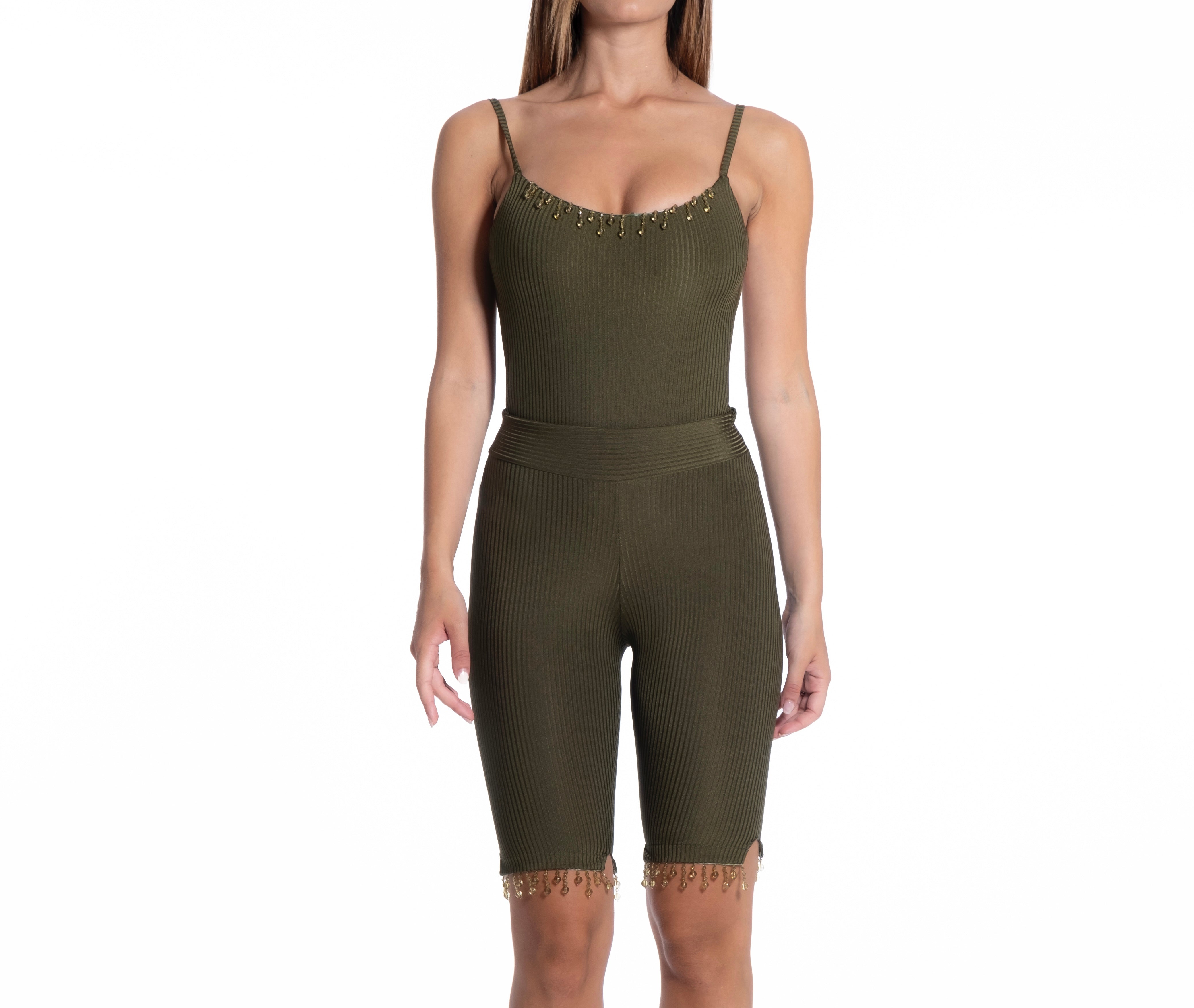 Pantaloncini a costine con perle Clara Aestas