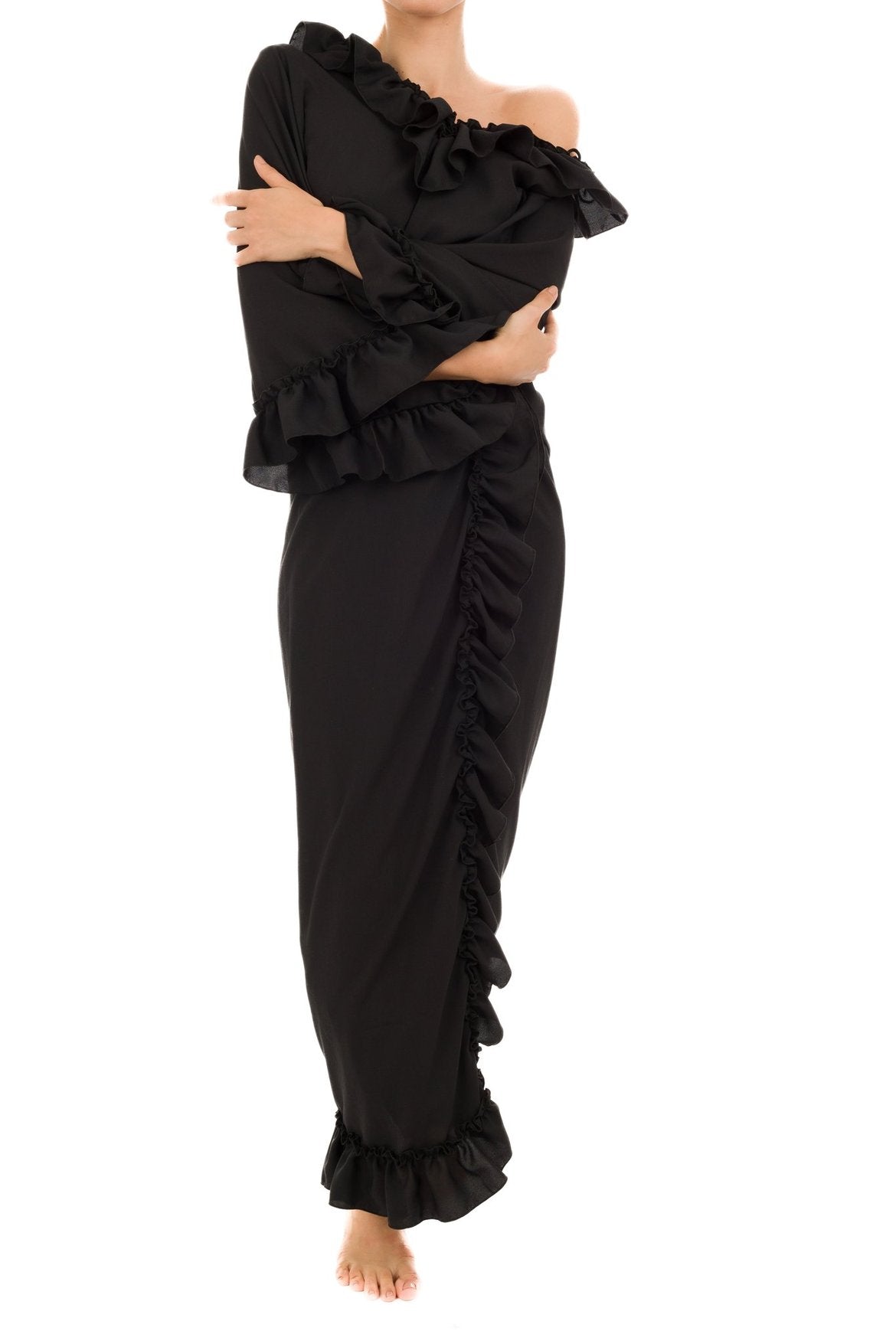 Poncho con rouches Clara Aestas