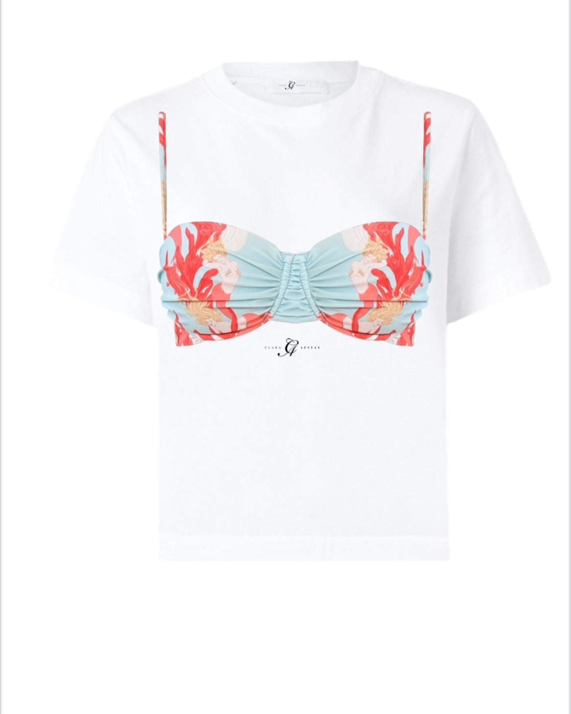 Maglia a manica corte in cotone con stampa fantasia Clara Aestas