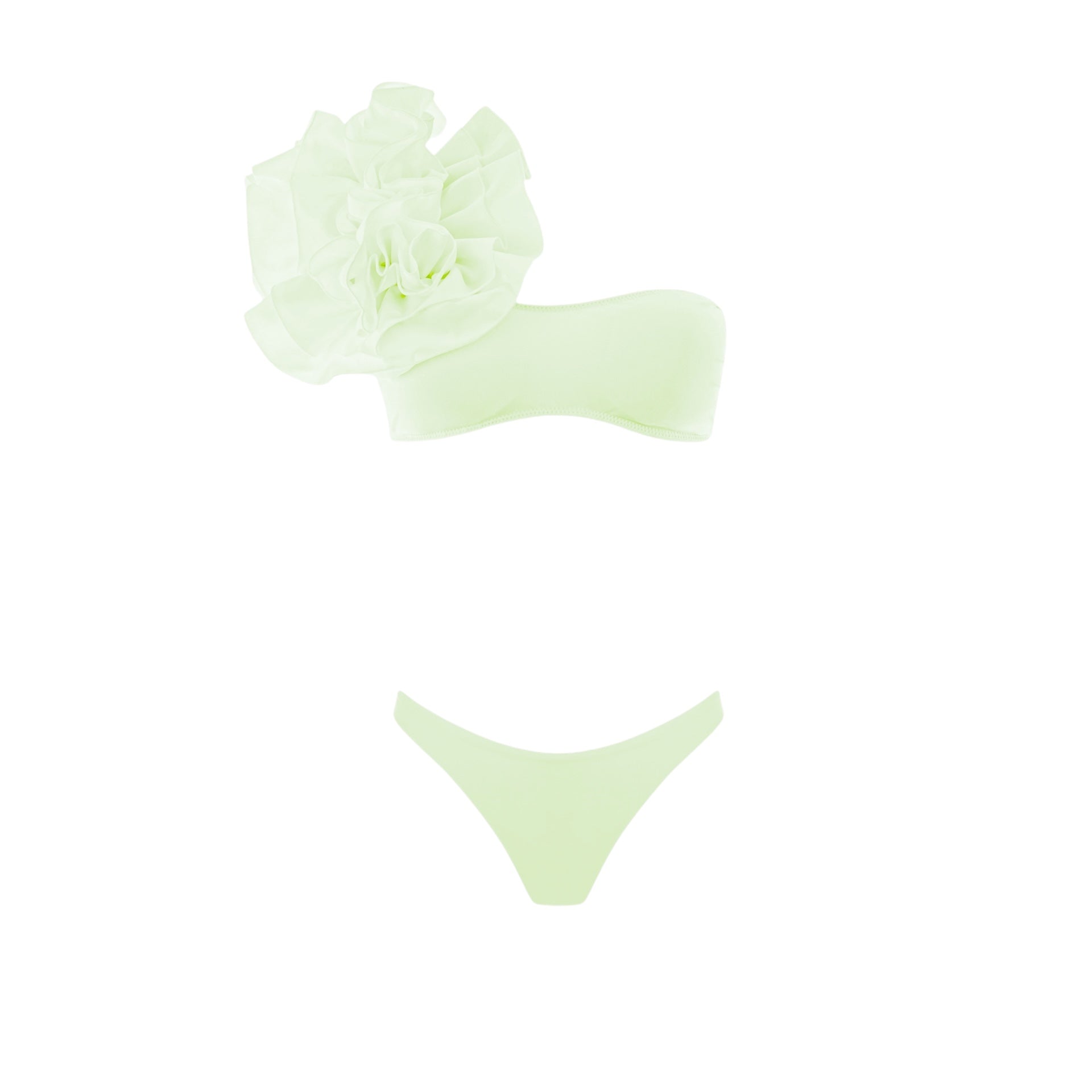 Bikini monospalla con rouches in lycra Clara Aestas