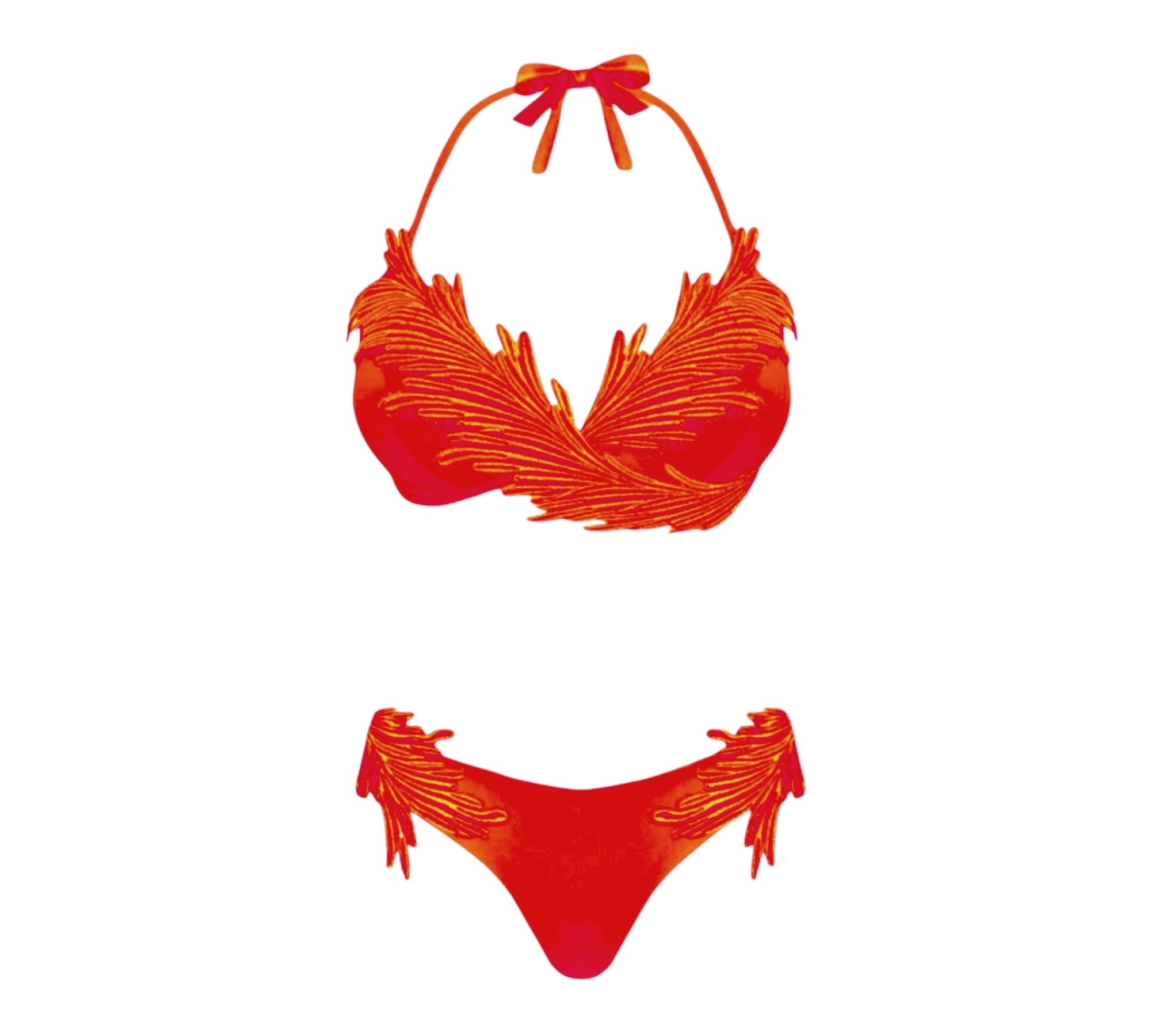 Flamingo bikini con top a triangolo Clara Aestas