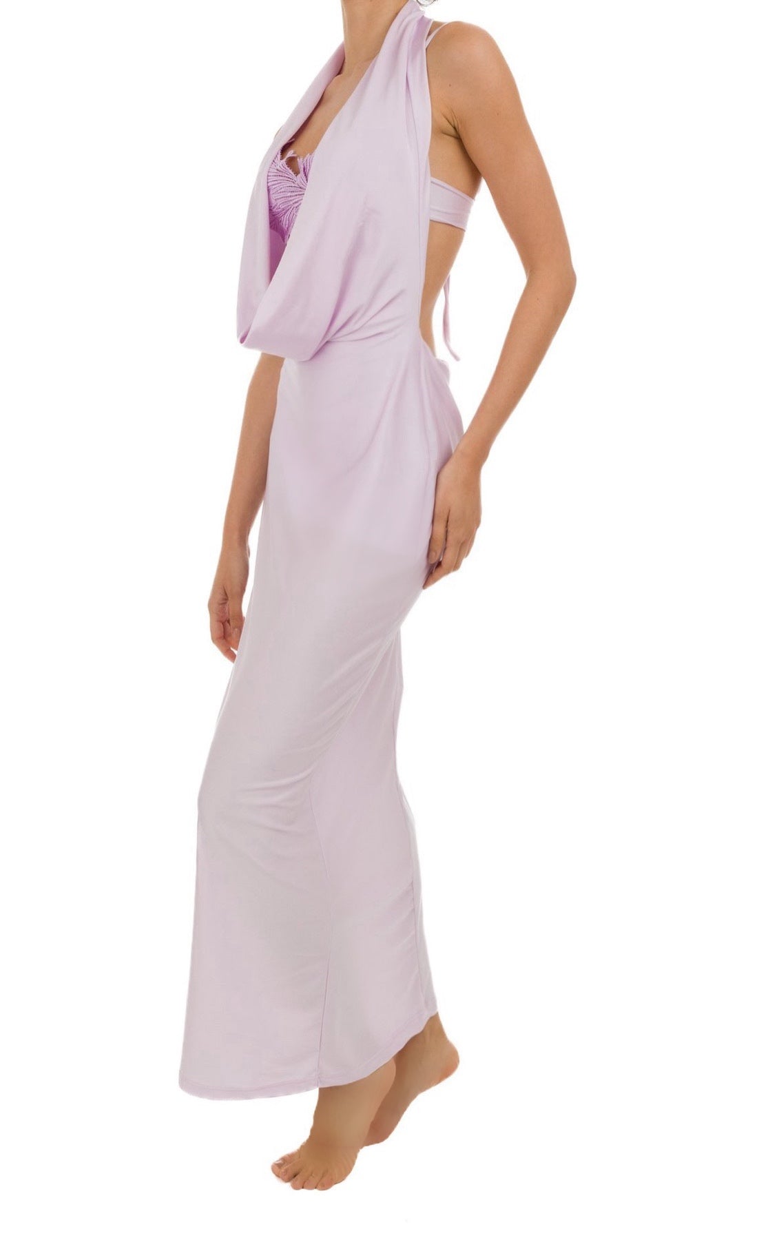 Vestito Lungo con Collo a Ciambella Clara Aestas