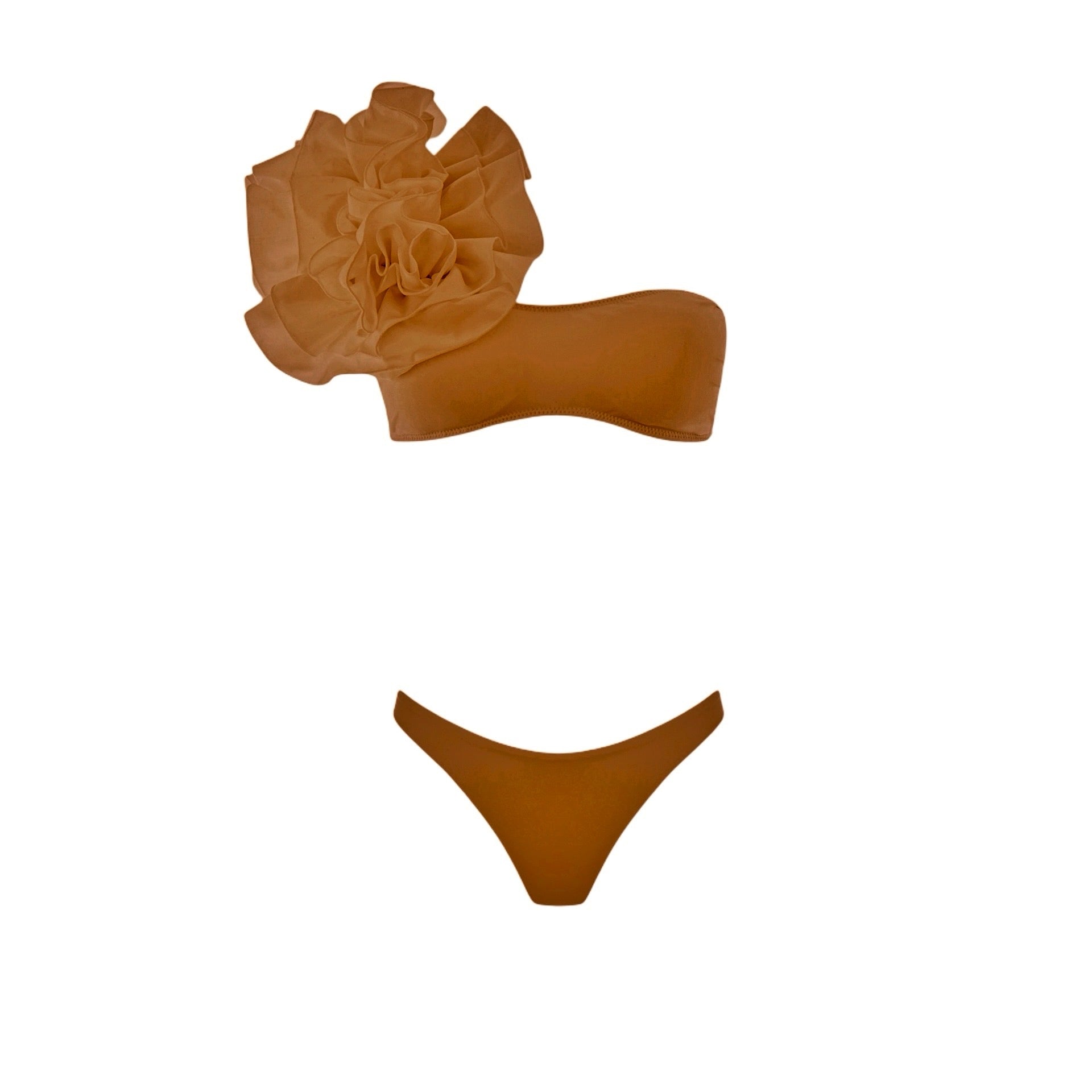 Bikini monospalla con rouches in lycra Clara Aestas