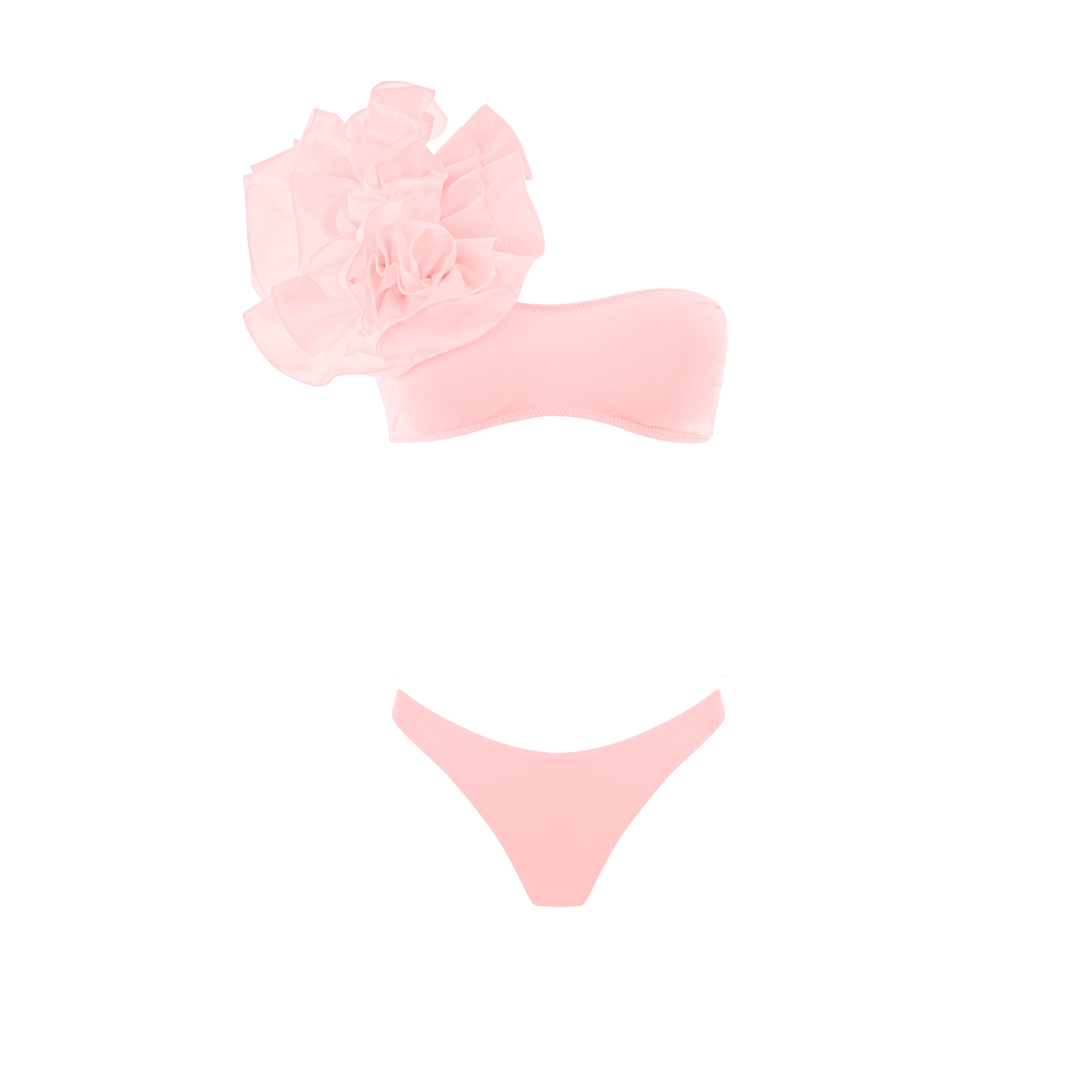 Bikini monospalla con rouches in lycra Clara Aestas