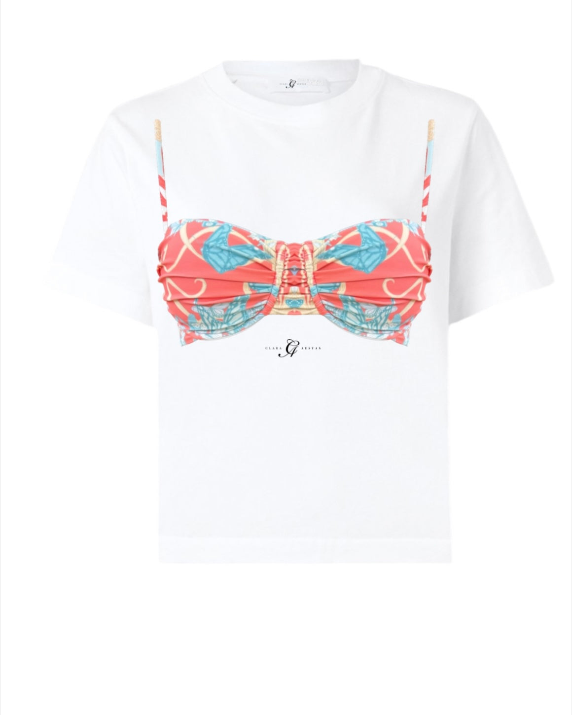 Maglia a manica corte in cotone con stampa fantasia Clara Aestas