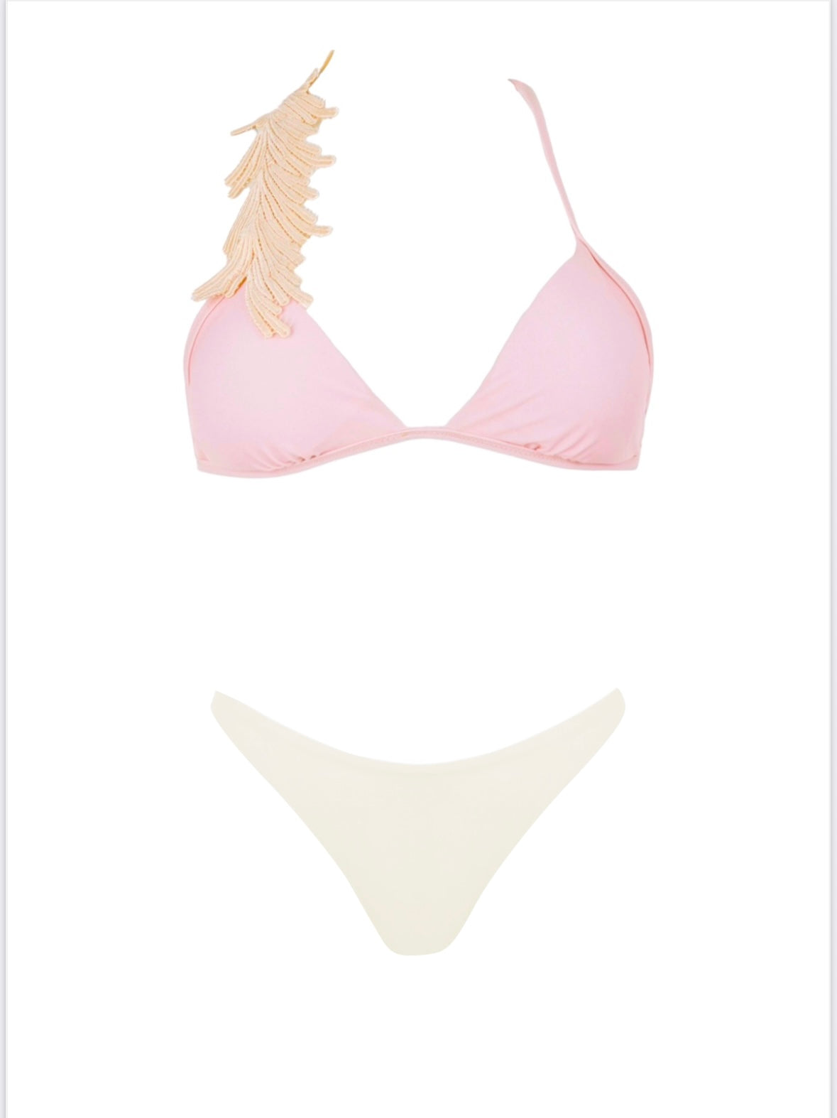 Bikini bi colore con pizzo su una spalla Clara Aestas
