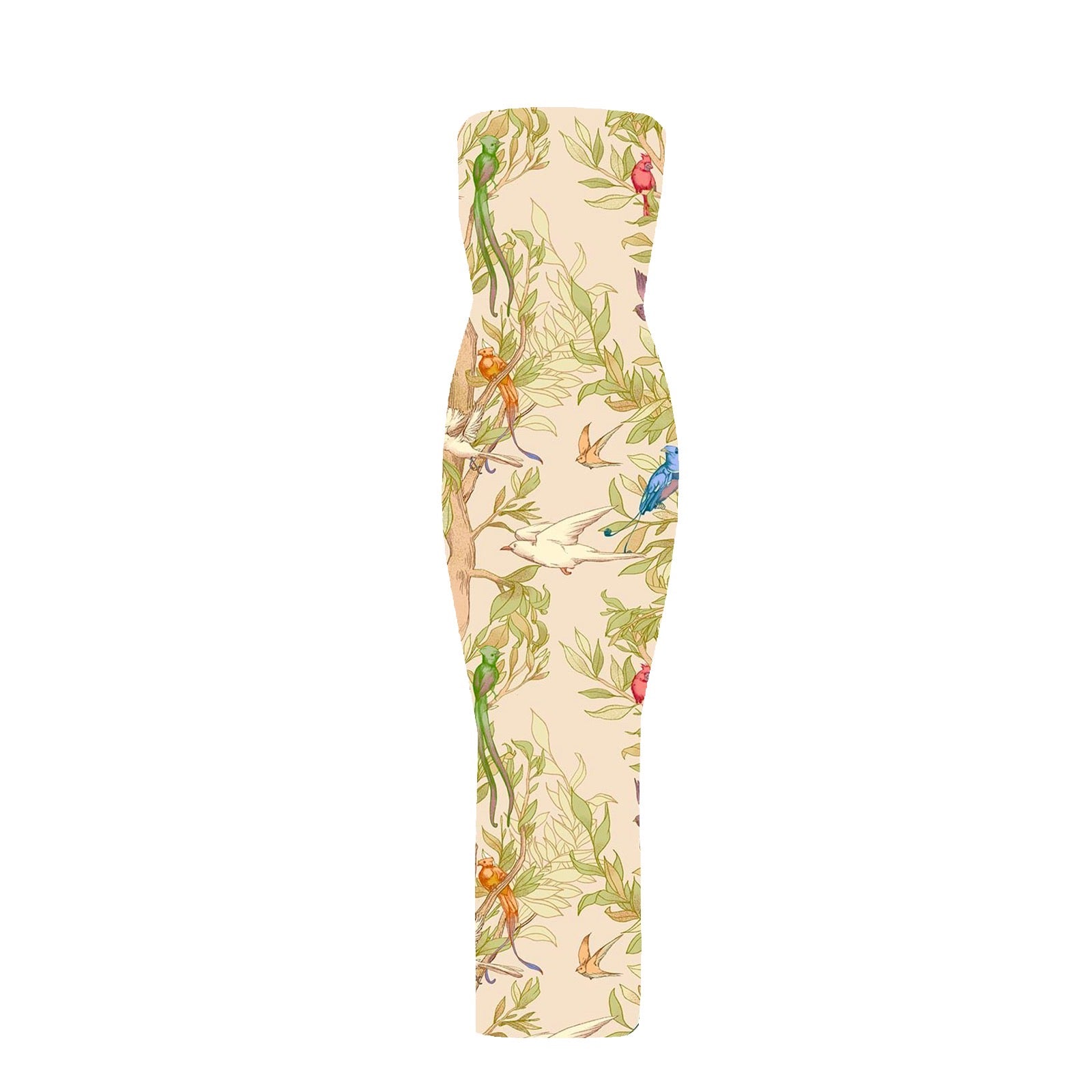 Abito tubino disegno uccelli Clara Aestas