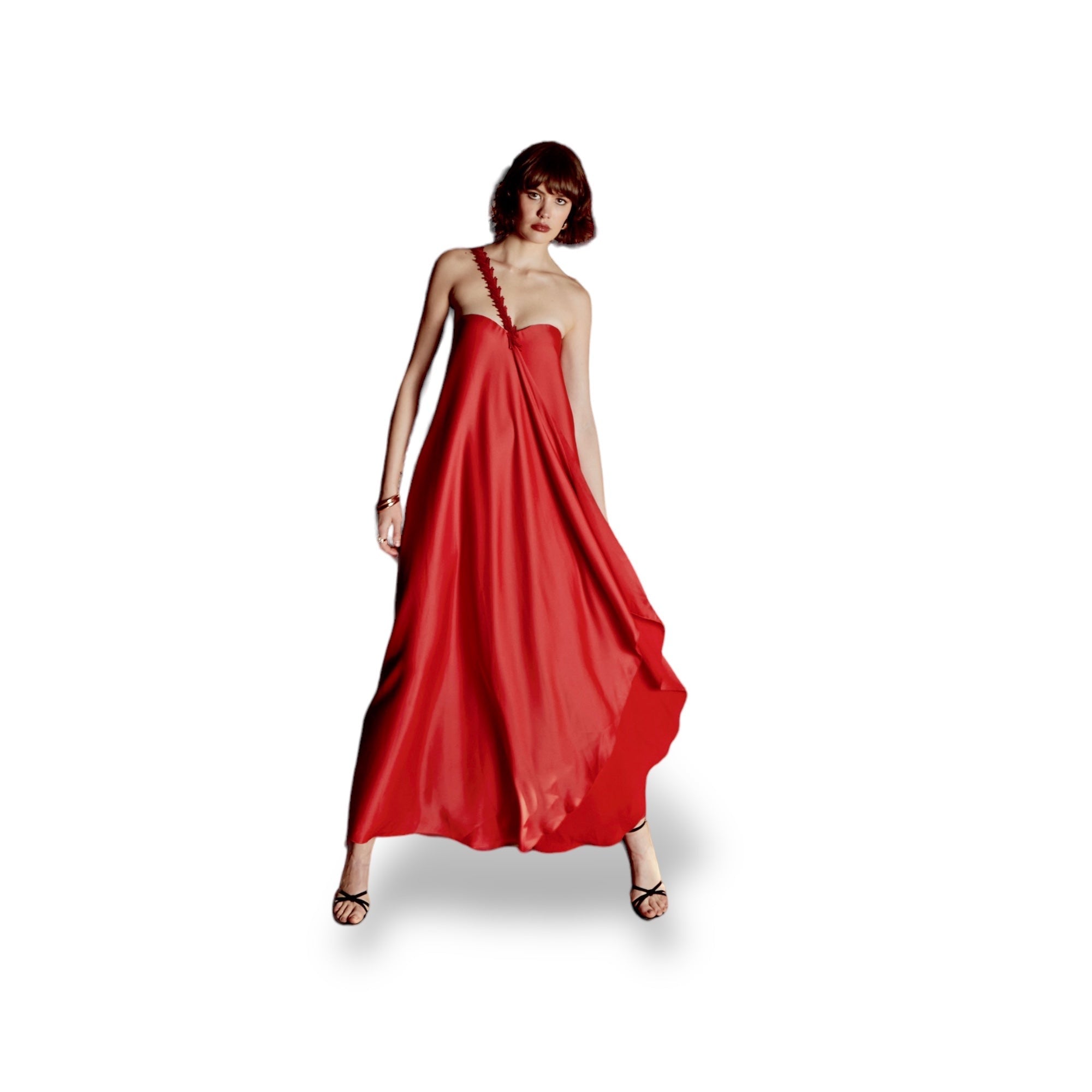 Eneide abito lungo satinato Clara Aestas