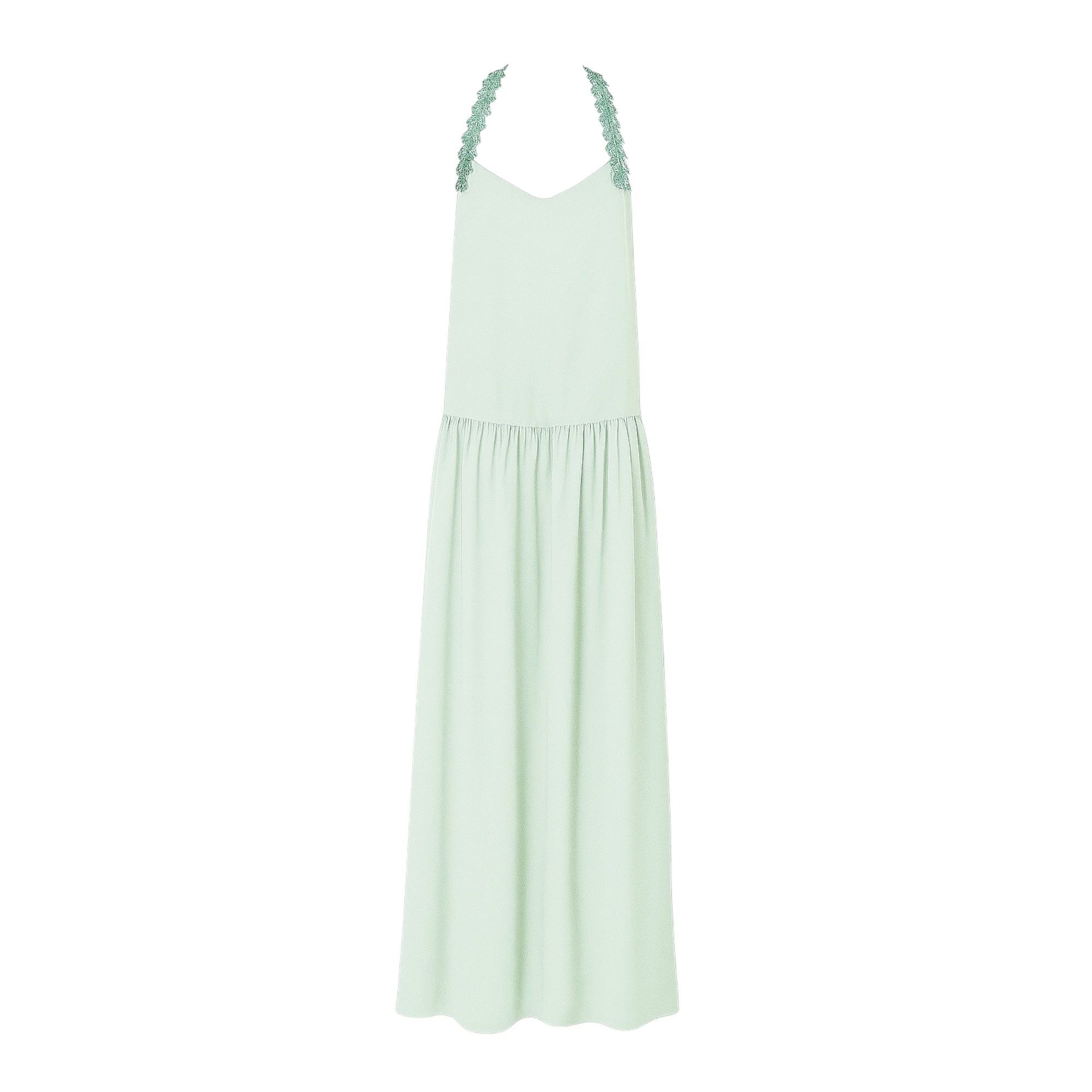 Abito in crepe con bretelle in pizzo Clara Aestas