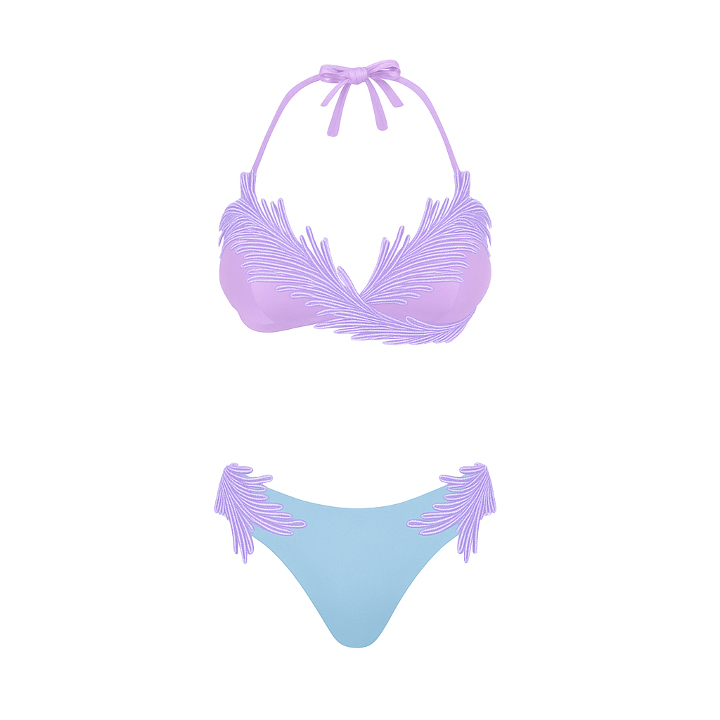 Flamingo bikini con top a triangolo Clara Aestas