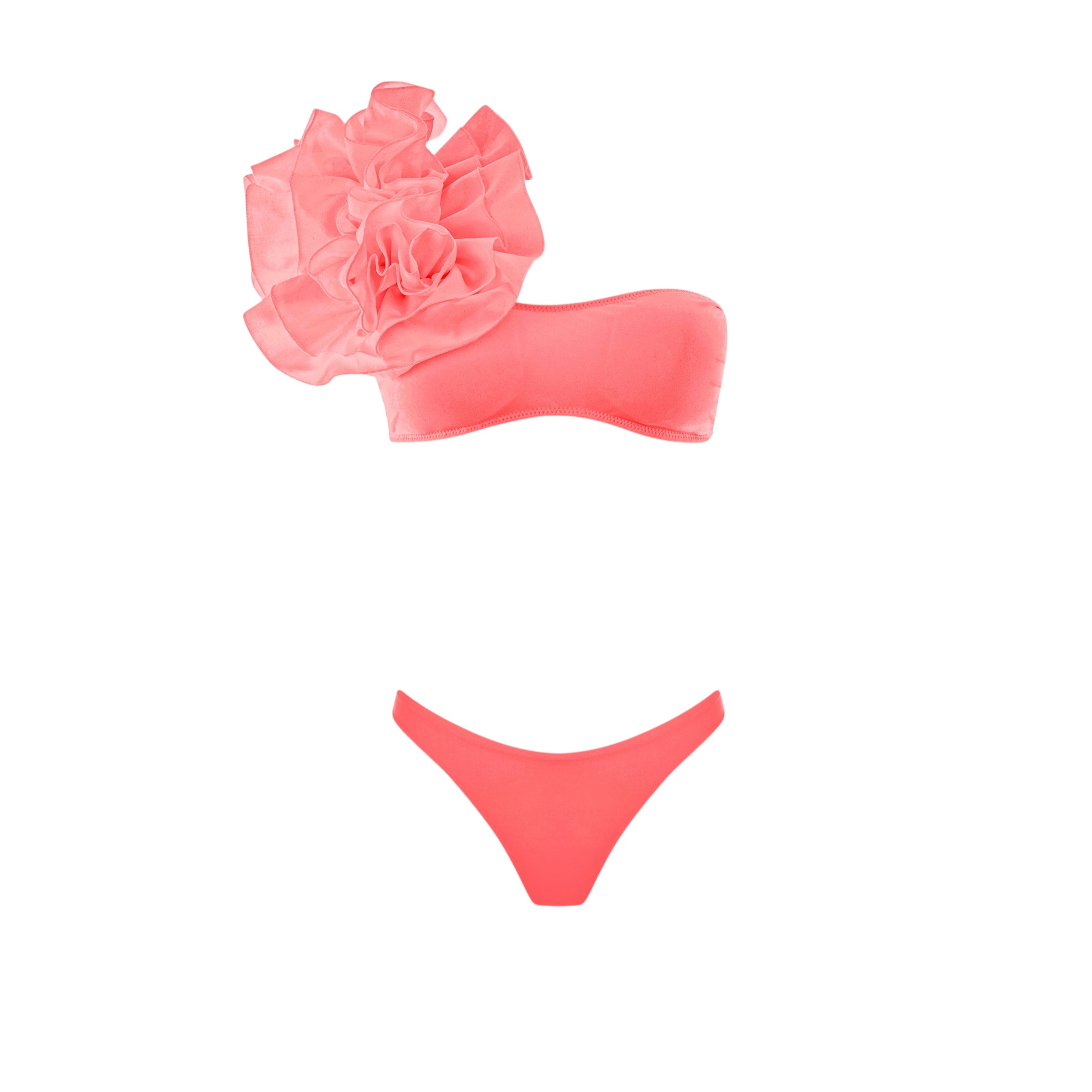 Bikini monospalla con rouches in lycra Clara Aestas