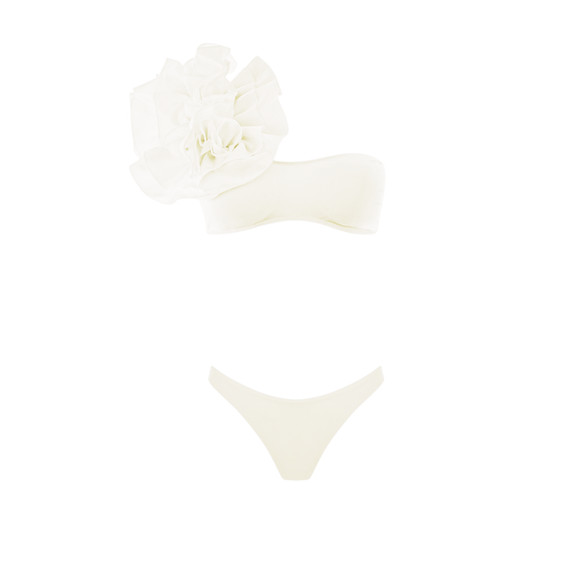 Bikini monospalla con rouches in lycra Clara Aestas