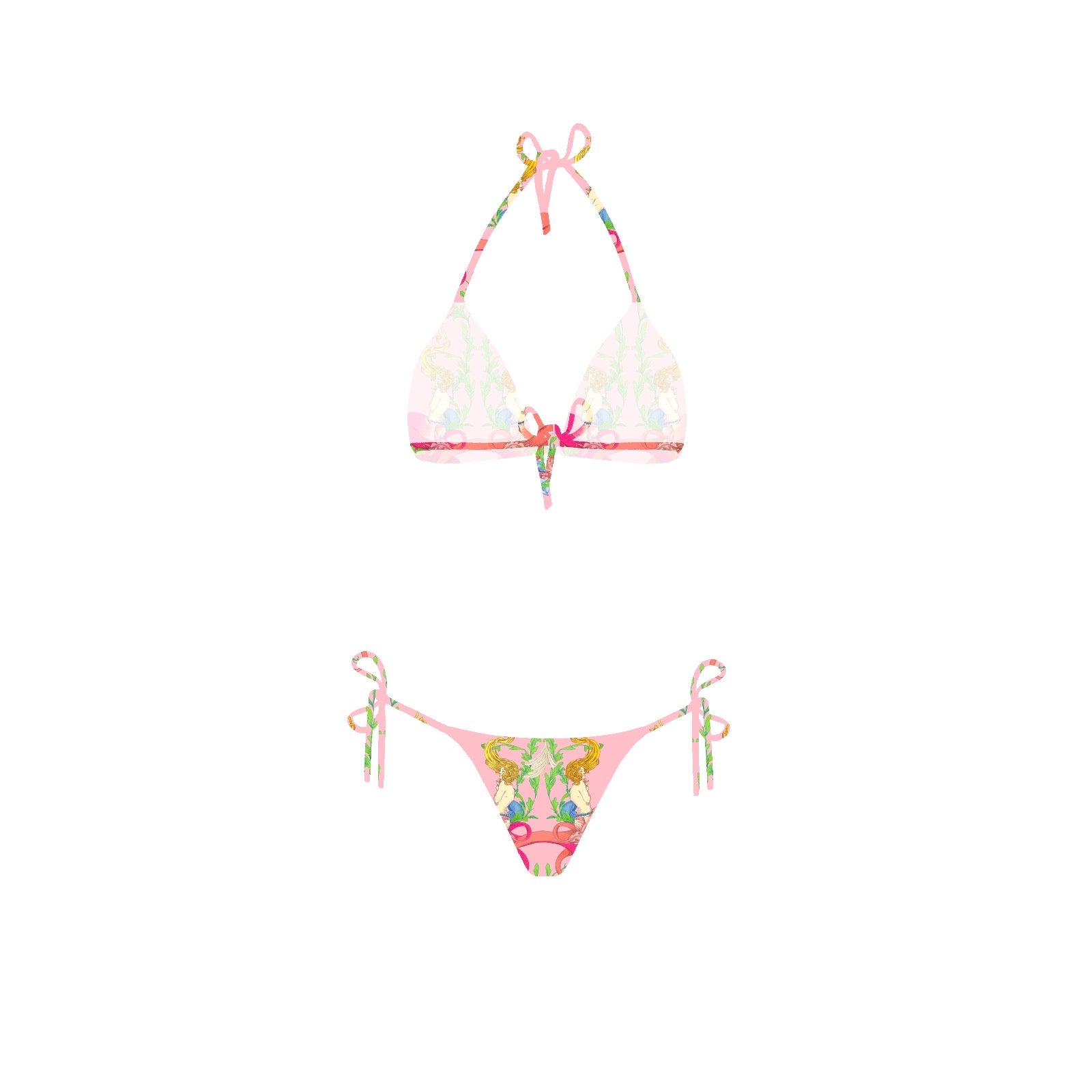 Bikini con top triangolo e disegno sirene Clara Aestas
