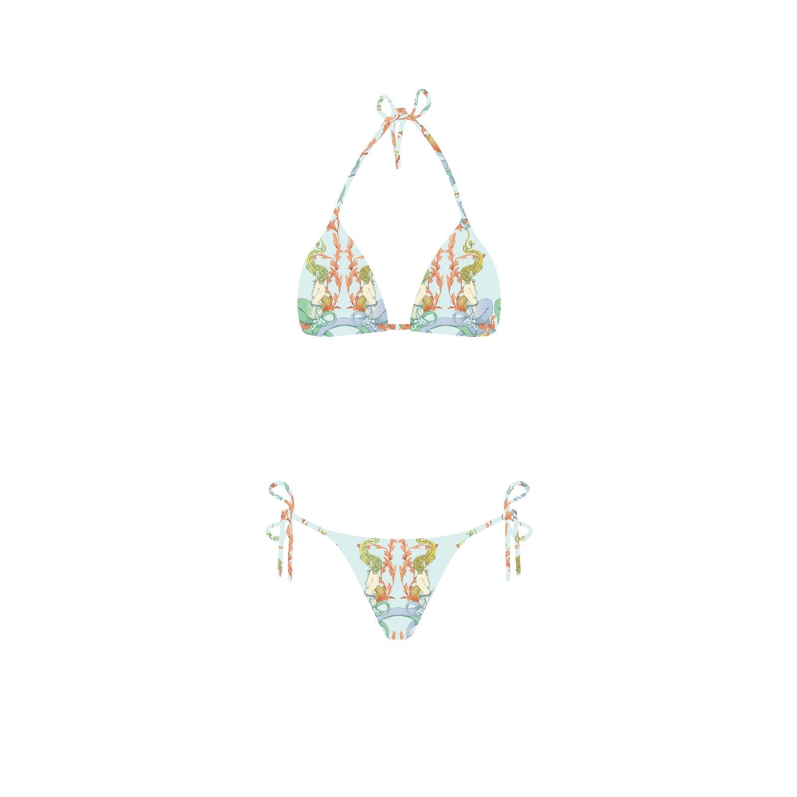 Bikini con top triangolo e disegno sirene Clara Aestas