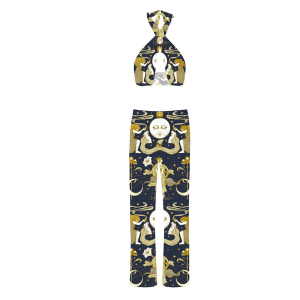 Moon completo pantaloni e top in lurex