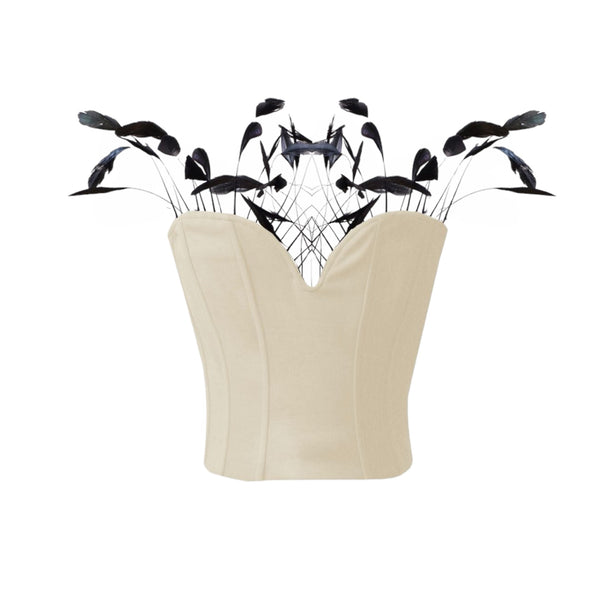 Corpetto Swan con scollatura a cuore