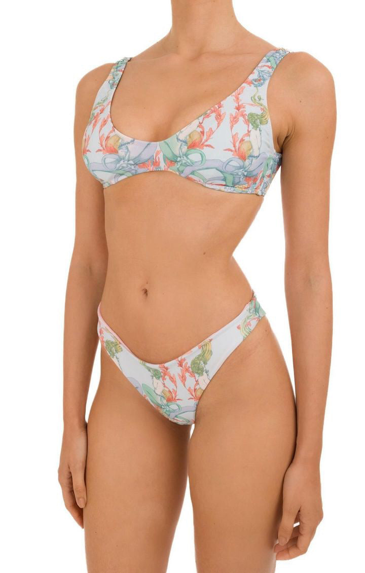 Bikini con top bralette disegno uccelli Clara Aestas