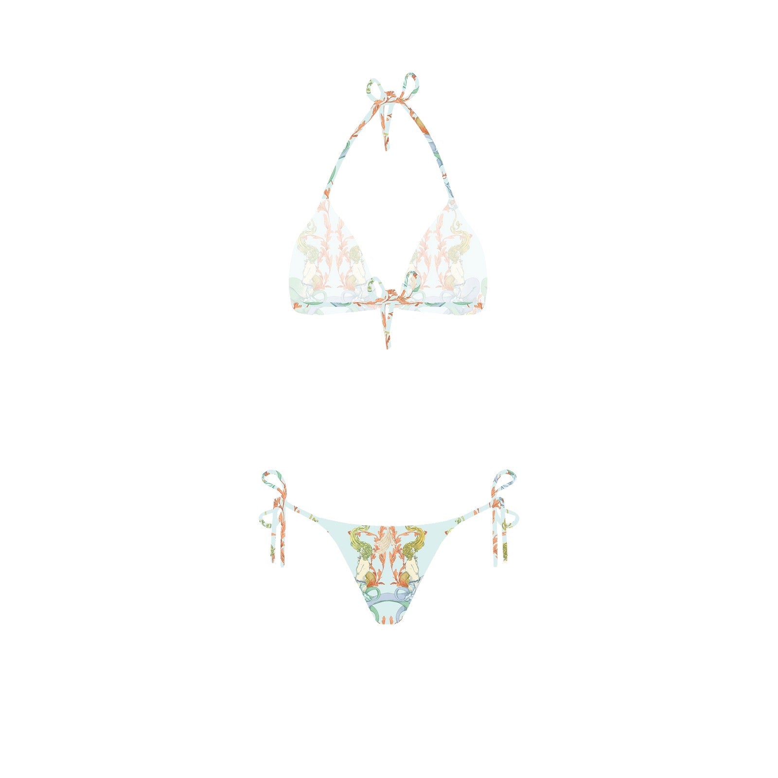 Bikini con top triangolo e disegno sirene Clara Aestas