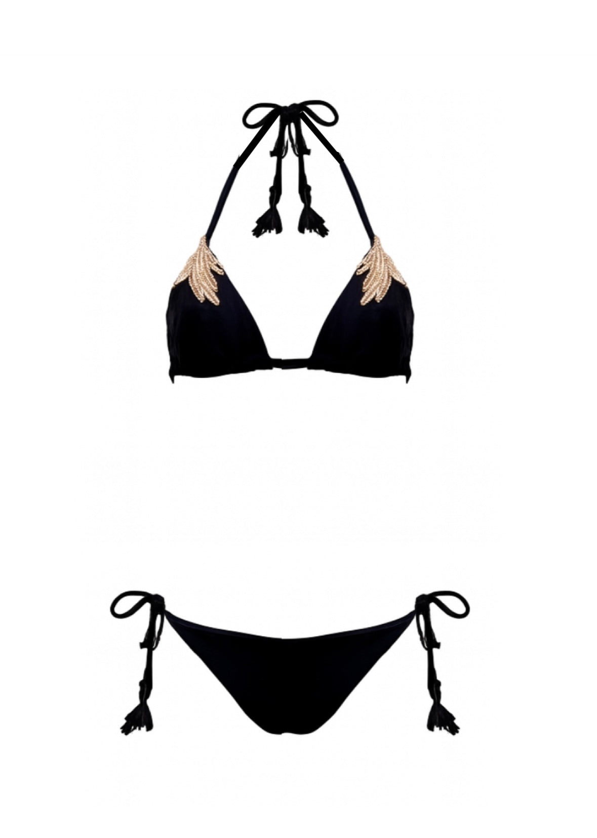Bikini triangolino e slip laccetti con pizzo Clara Aestas