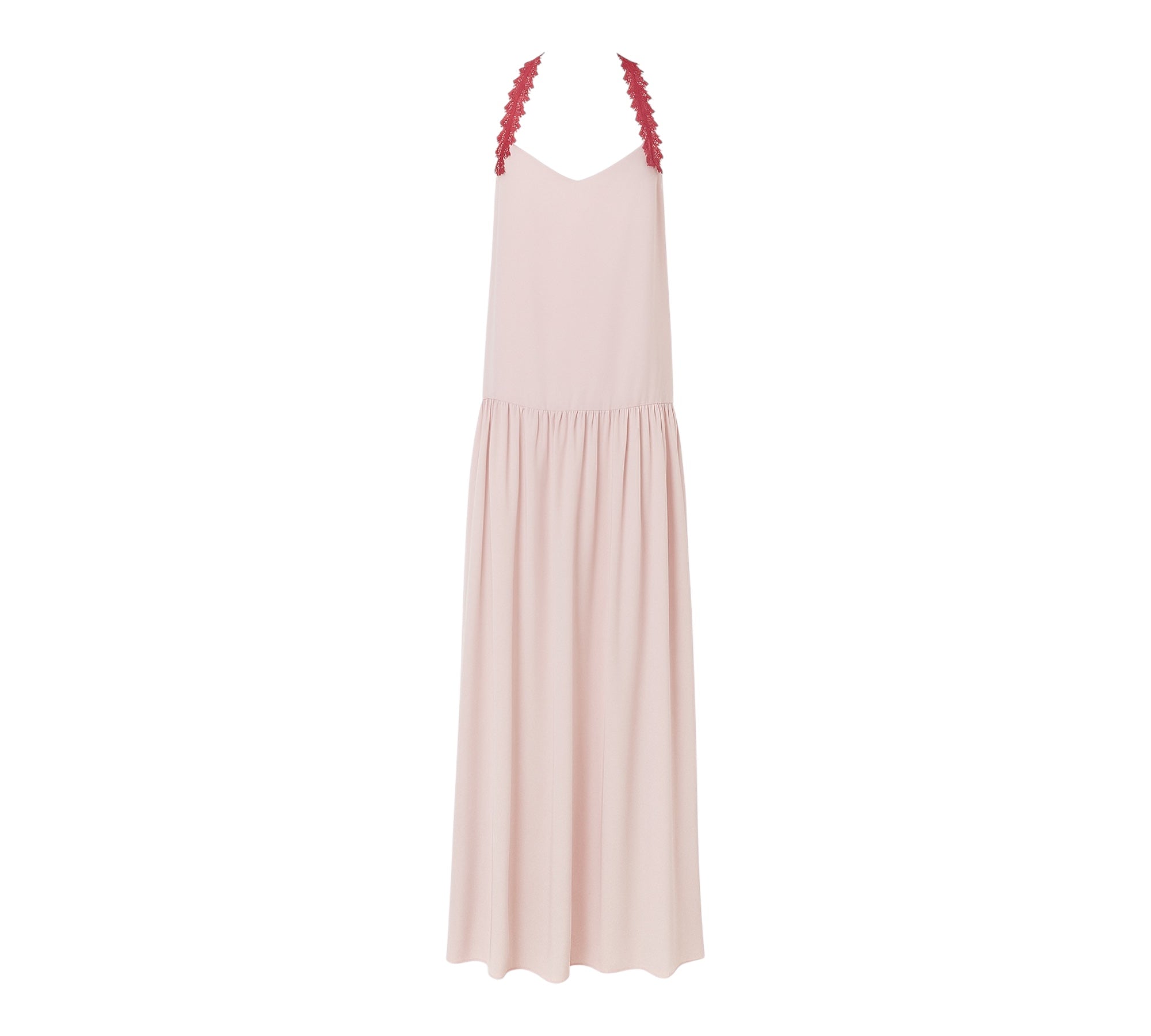 Abito in crepe con bretelle in pizzo Clara Aestas